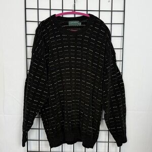 Vintage Tundra Canada Sweater Mens XXL Black Geometric Eclectic Grandpa Cosby